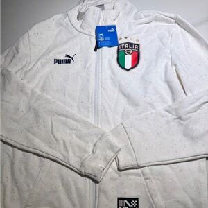 Authentic Puma White Italy soccer 2022-2023 Crest Zip Jacket- Size M - Sold Out